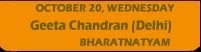 Geeta Chandran - Delhi - Bharatnatyam - October 20